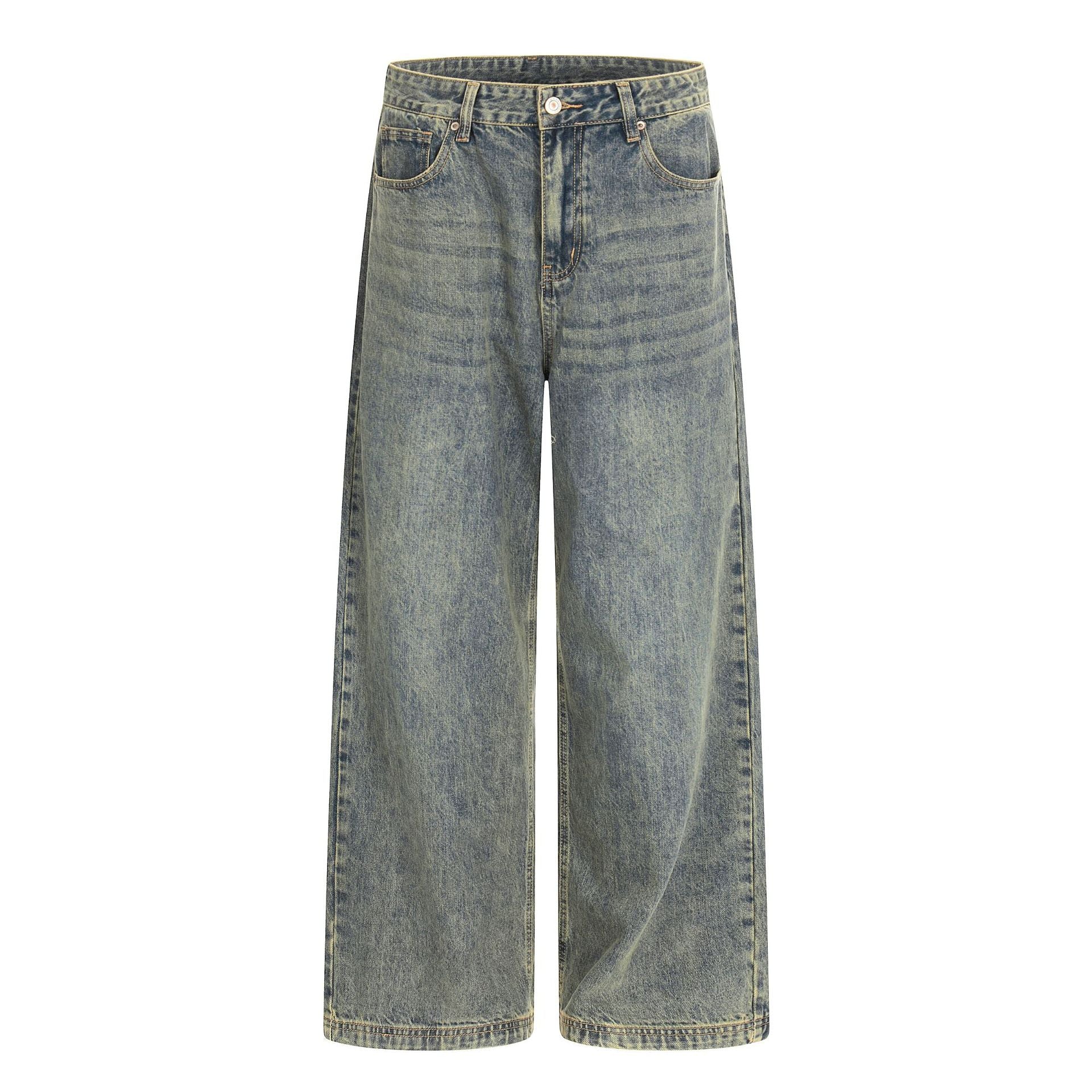 Women High-waisted Cropped Denim Culotte with Wide Leg and Used Finish Chichicherry