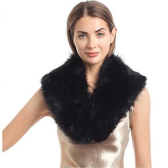 Ladies luxurious faux fur stole in loop design with voluminous shawl collar Chichicherry
