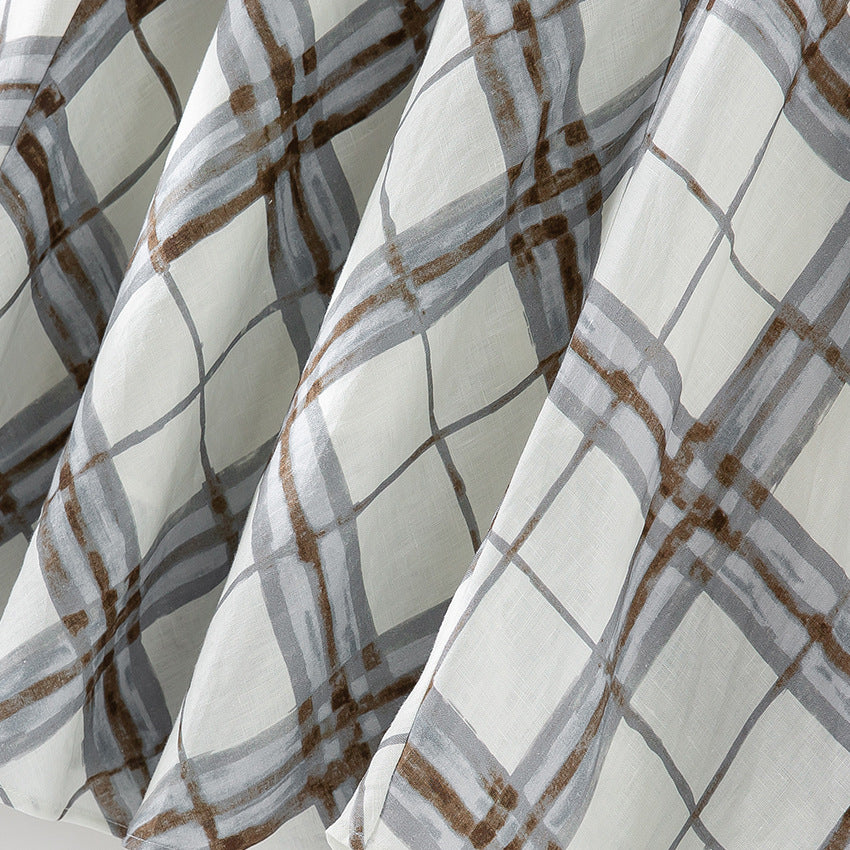 Women’s midi skirt in A-line silhouette with watercolored check pattern Chichicherry