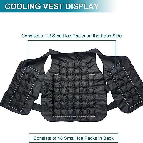 Men's therapeutic cooling heat therapy vest with removable shoulder and arm pads Chichicherry