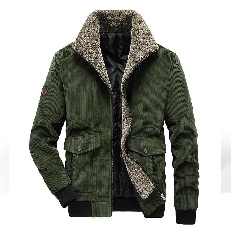 Men's cord field jacket with Sherpa inner lining, stand-up collar and patch pockets Chichicherry