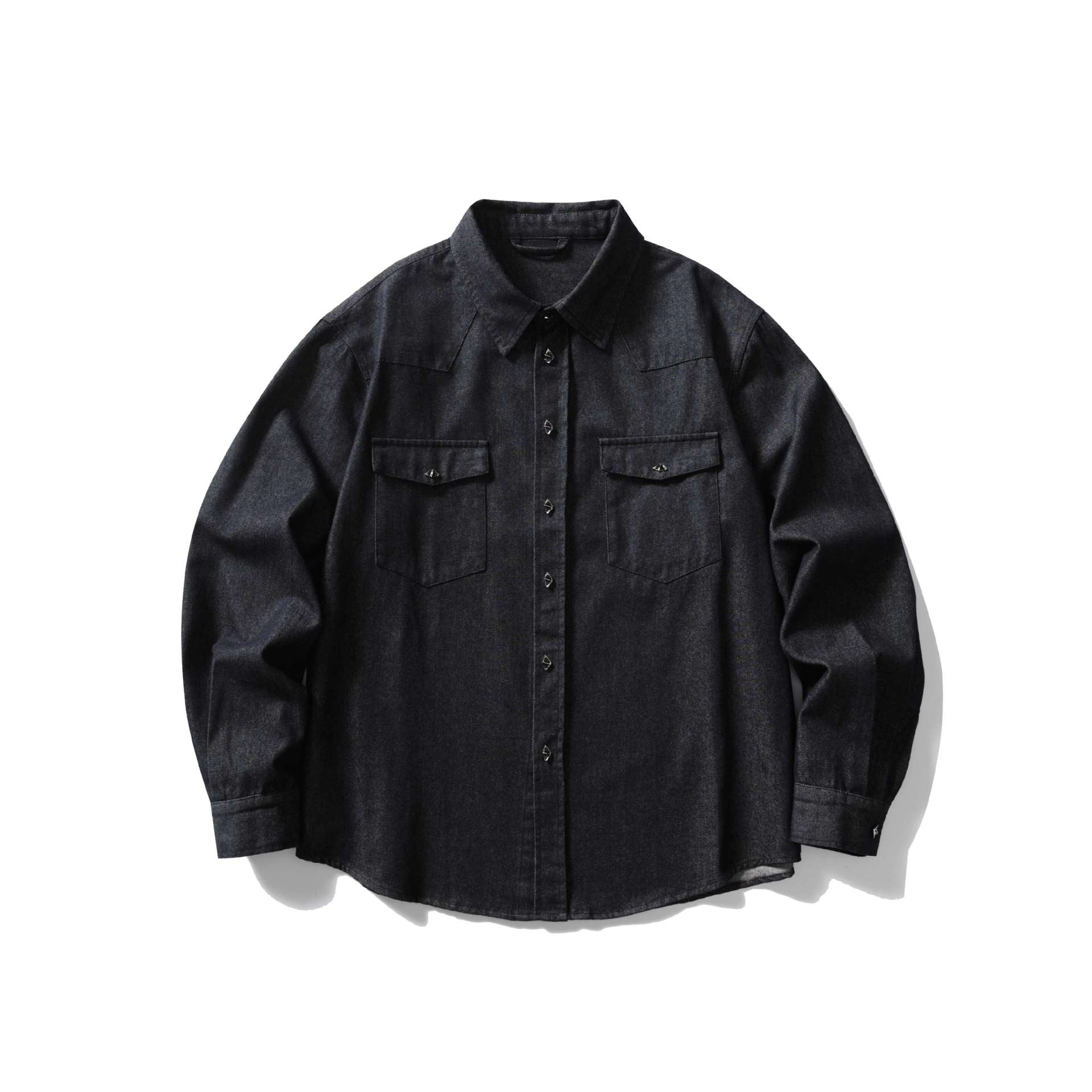 Men's Overshirt-Jeans Shirt made of durable denim with western pockets Chichicherry