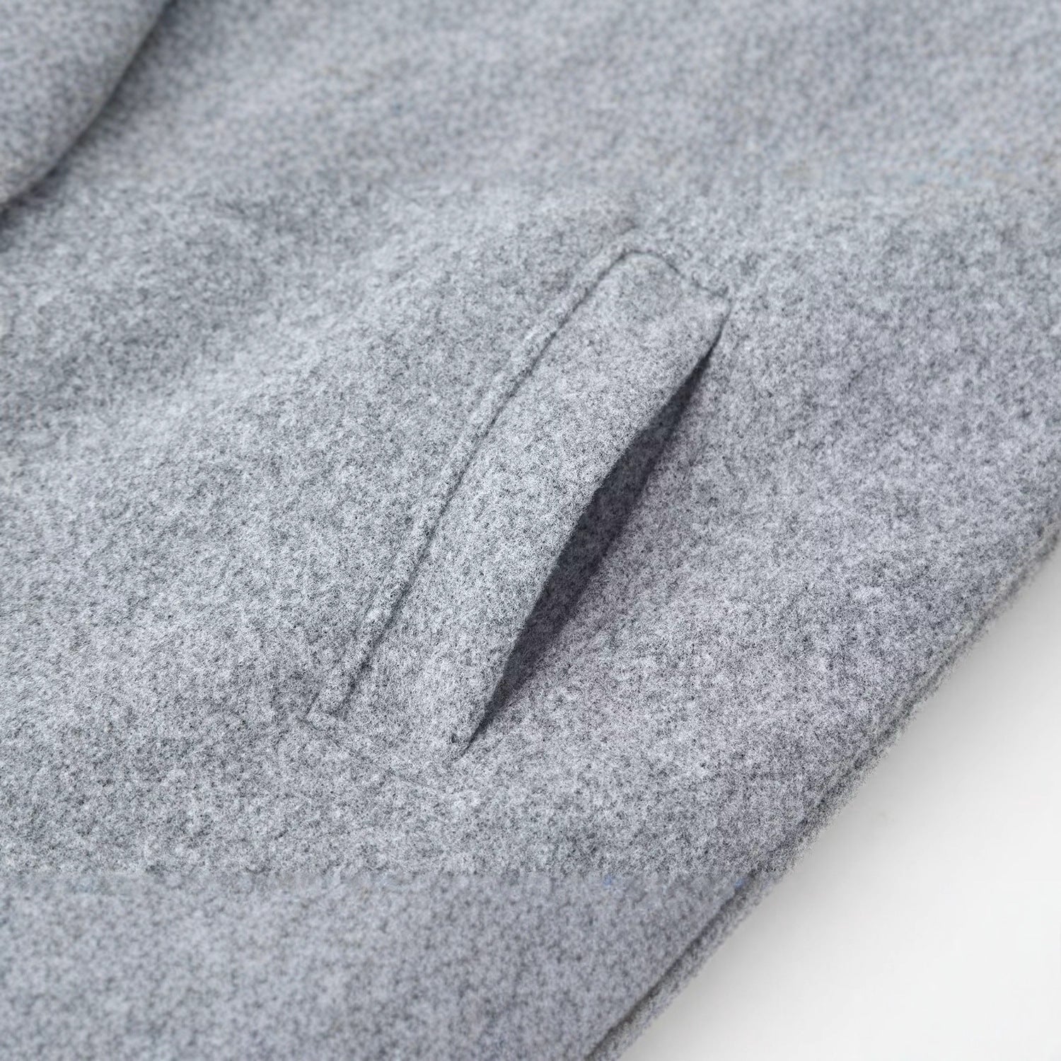Women's Boxy Double-Breasted Short Coat made of Wool Blend with Stand-Up Collar Chichicherry