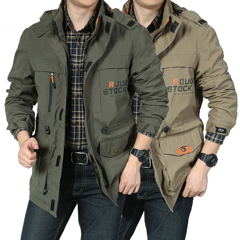 Men's versatile canvas field parka with hood, multifunctional pockets and durable seams Chichicherry