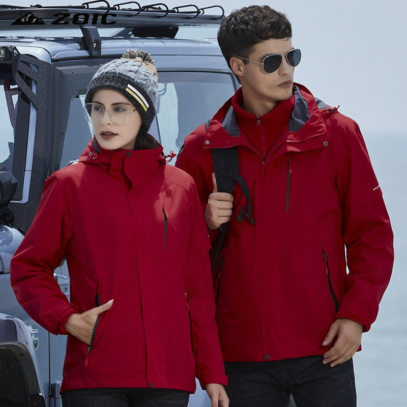 Ladies' technical rain and leisure jacket with adjustable hood and multiple pockets Chichicherry