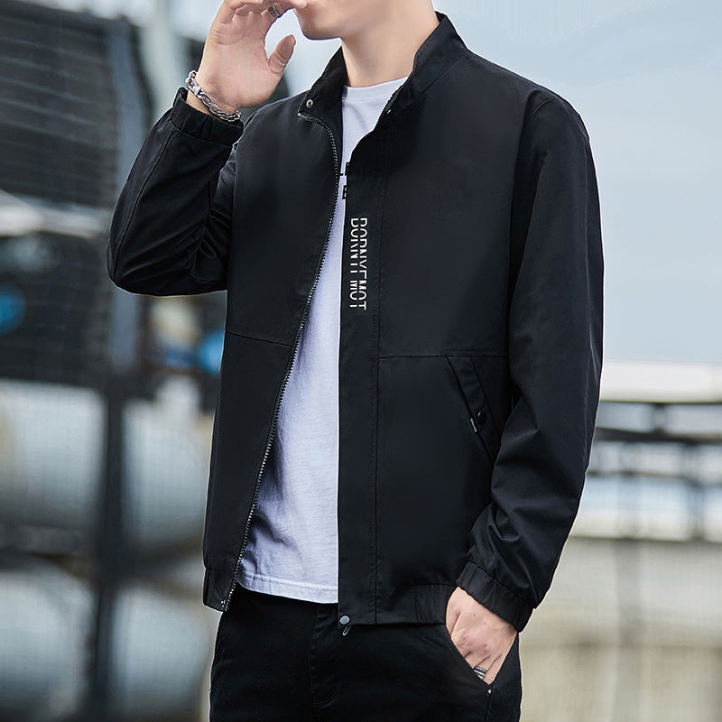Men's Lightweight Urban Tech Blouson with Nanocoating, Stand Collar and Concealed Zipper Pockets Chichicherry