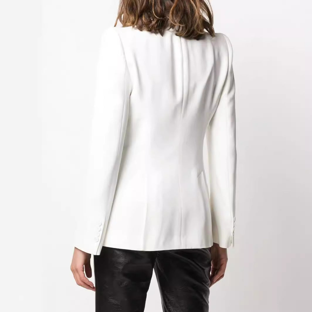 Women's vegan leather pants in straight cut with high waist and subtle bootcut Chichicherry