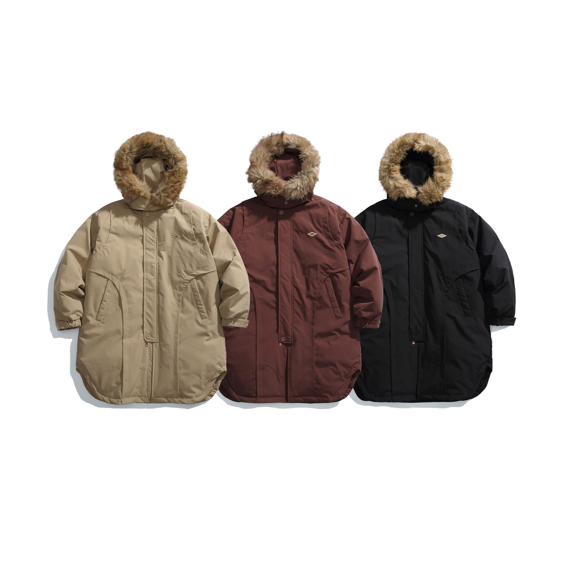 Men's Lined Winter Parka with Detachable Faux Fur Hood Chichicherry