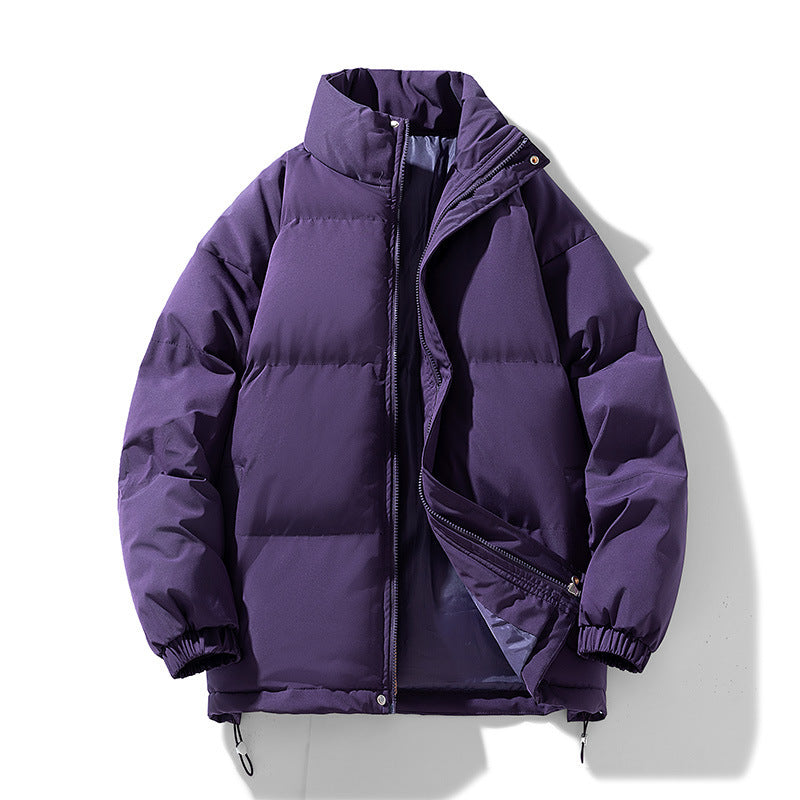 Women's Lightweight Down-Look Puffer Jacket with High Collar, Drawstring Hem, and Elastic Cuffs Chichicherry
