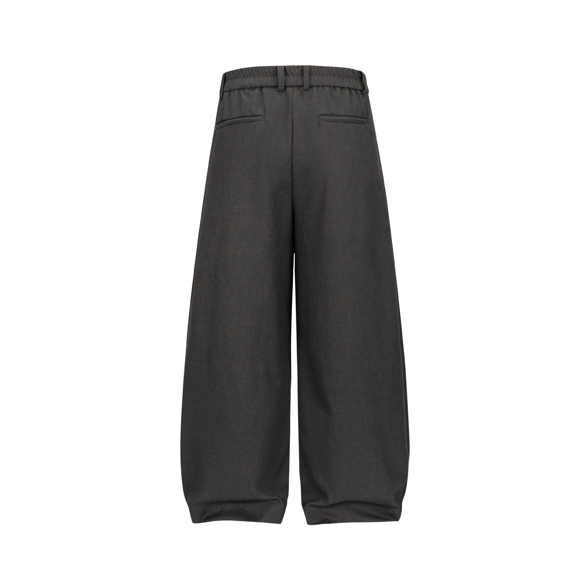 Women Wide Pleated Pants with High Waist and Elastic Backband Chichicherry