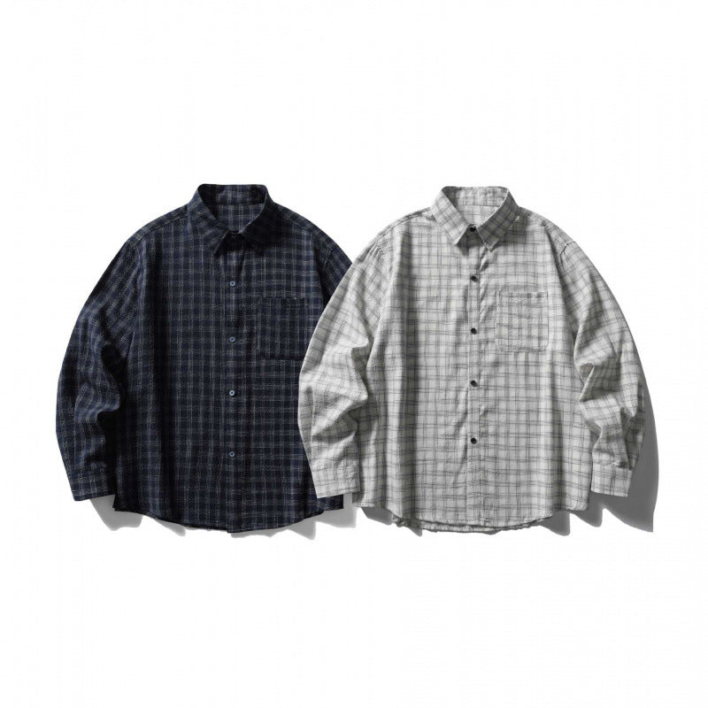 Unisex Oversize-Casual Check Shirt made of soft flannel with patch chest pocket Chichicherry