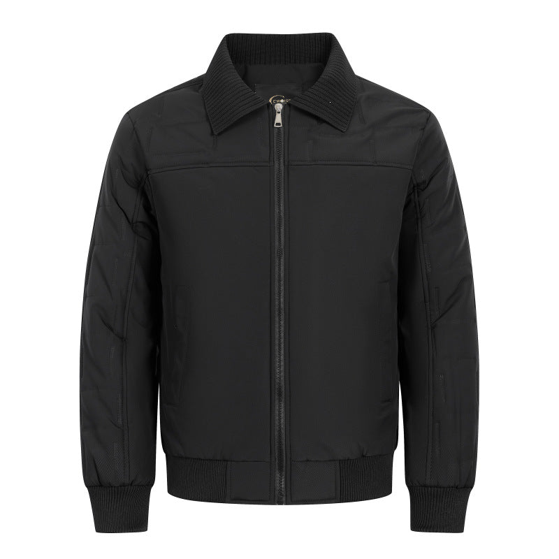 Men's Padded Bomber Jacket with Ribbed Collar Thermally Insulated and Water-Repellent Outer Shell Chichicherry