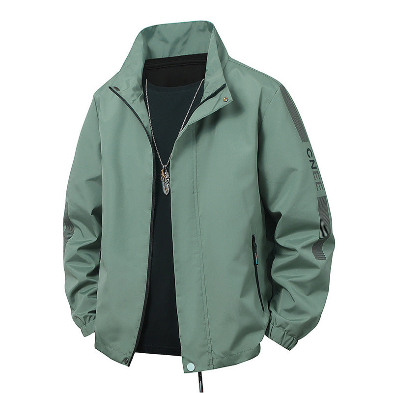 Men's minimalist technical leisure jacket with high collar, concealed zipper, and elastic cuffs Chichicherry
