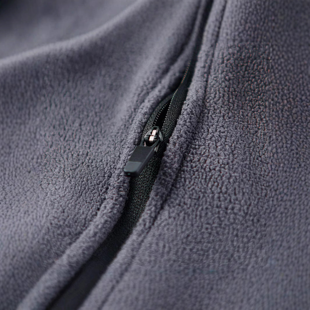 Men's fleece half-zip pullover with high stand-up collar and raglan sleeves Chichicherry