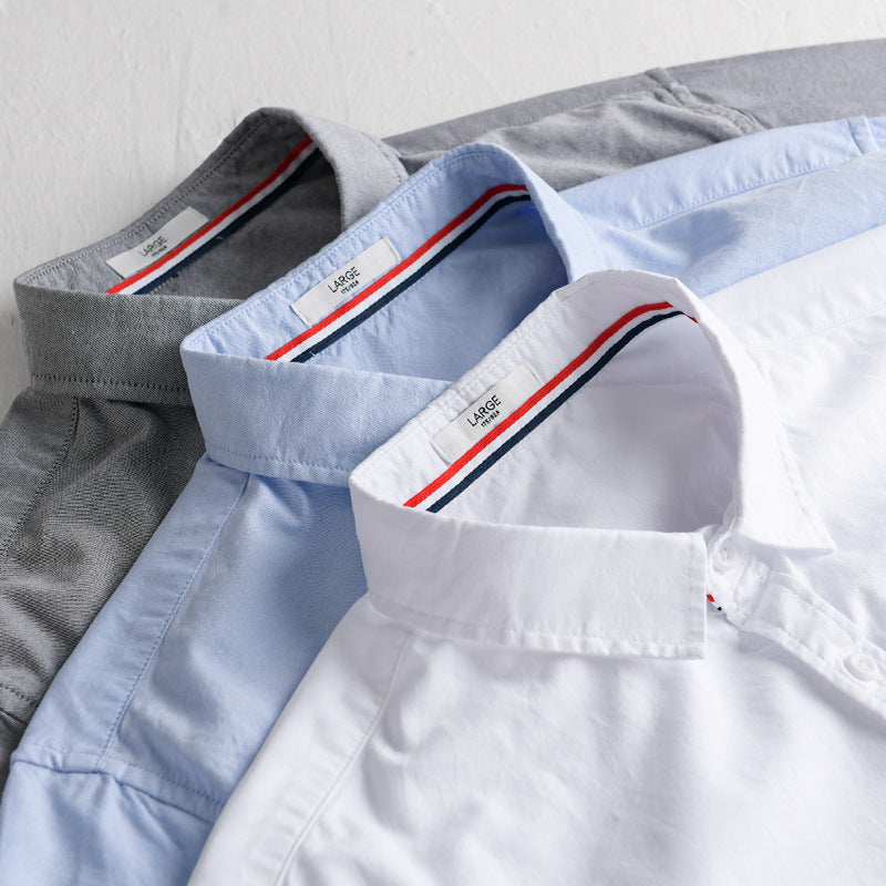 Men's Simple Layering Oxford Shirt with Chest Pocket, Soft-Touch Cotton Blend and Relaxed Fit Chichicherry