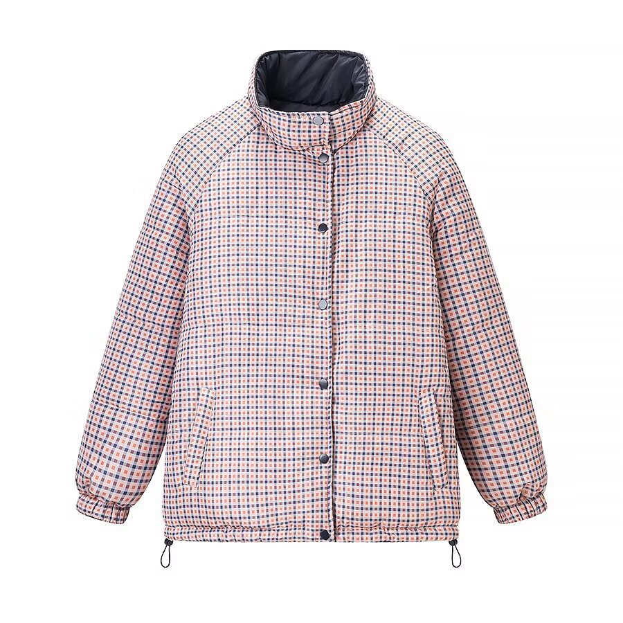 Women's padded quilted jacket with stand-up collar, raglan sleeves, and adjustable hem Chichicherry