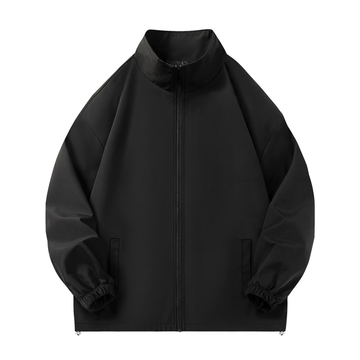 Unisex Lightweight Windbreaker with high collar, elastic cuffs & adjustable drawstring hem Chichicherry