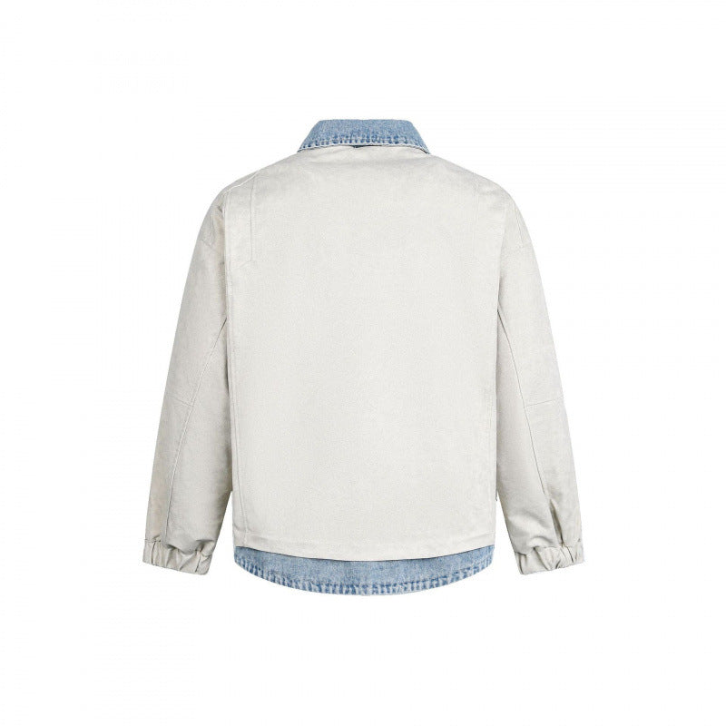 Men's layering jacket with suede look and integrated denim lining Chichicherry