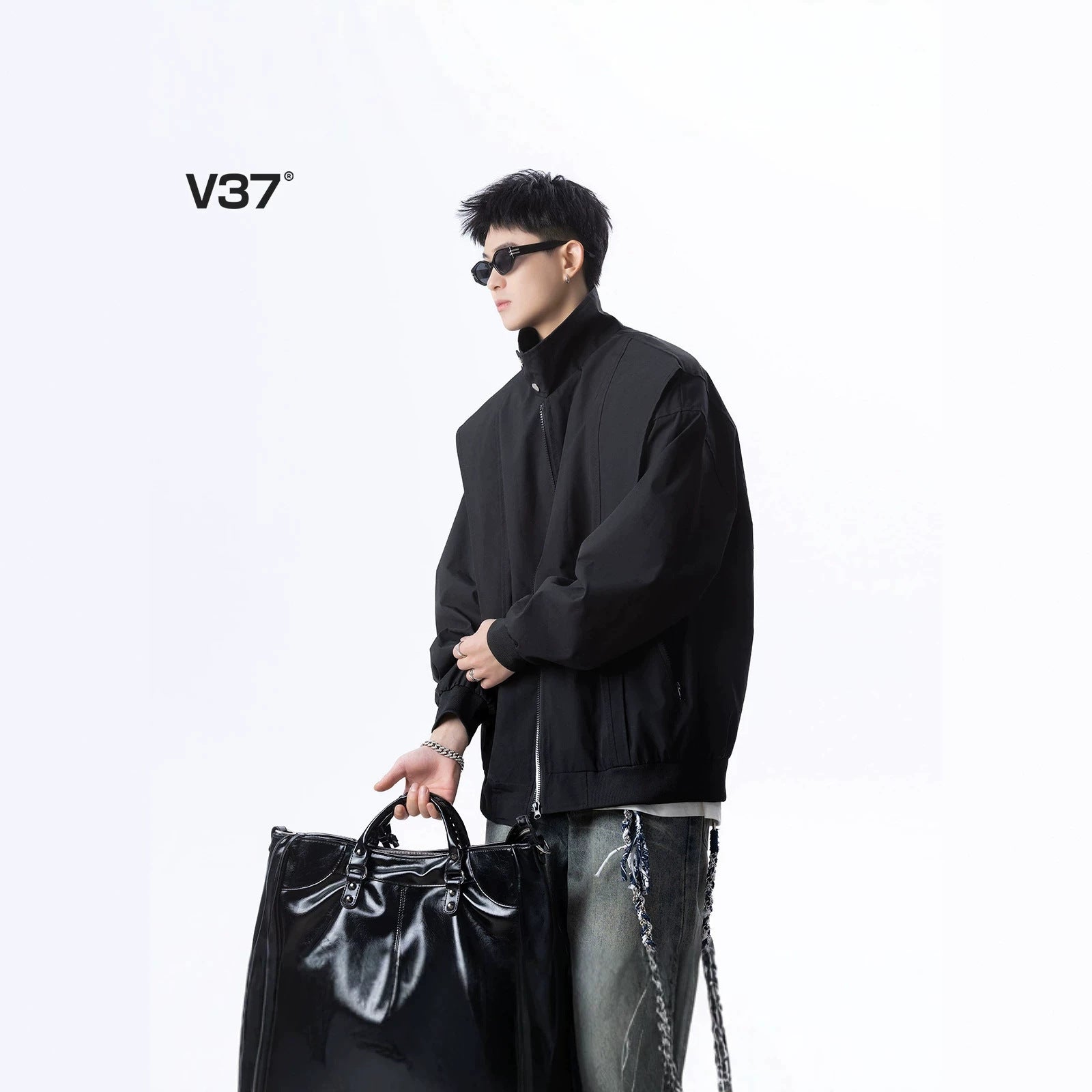 Men's Urban Utility Jacket with High Collar Chichicherry