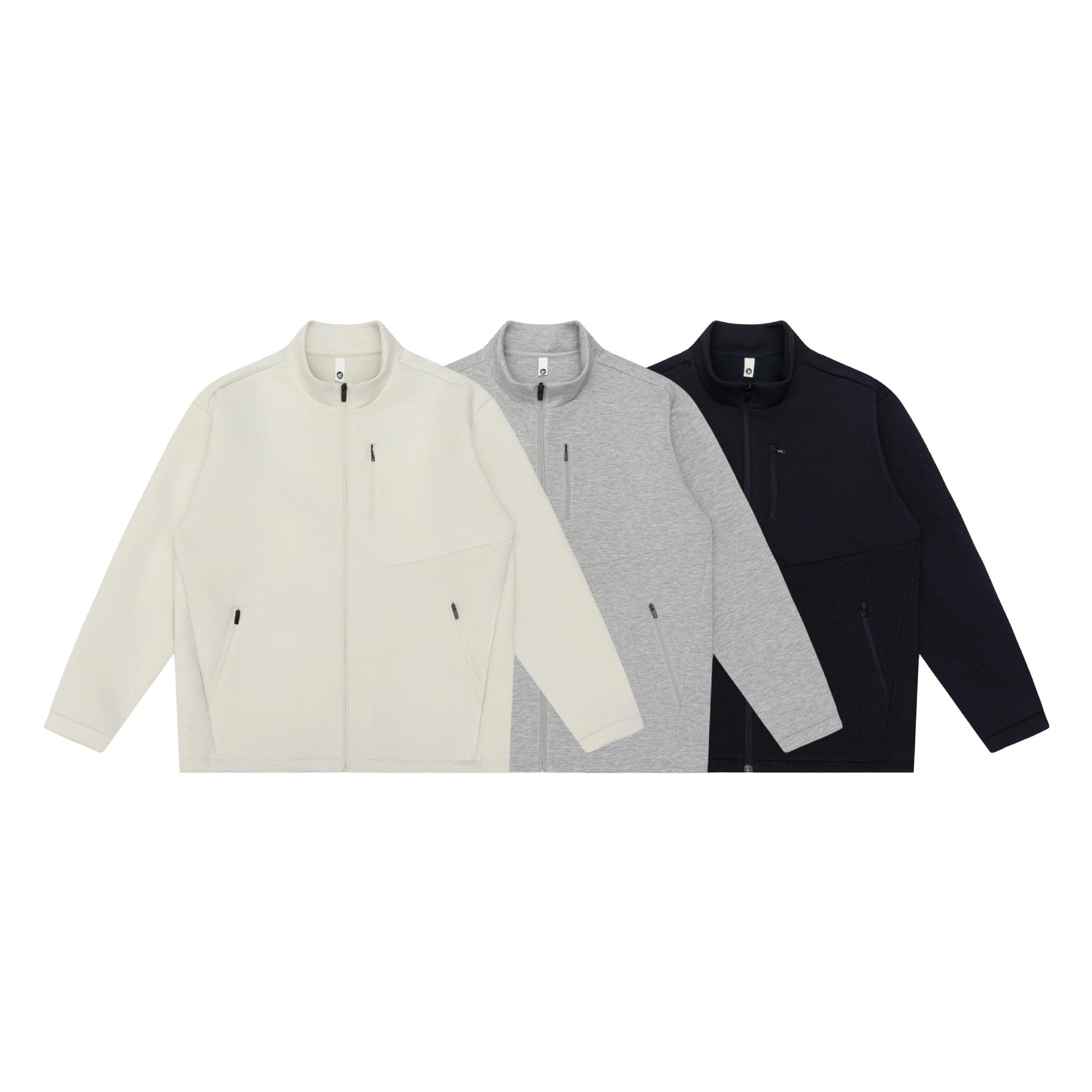 Unisex Minimalistic Short Jacket with Stand-Up Collar and Functional Zipper Pockets Chichicherry