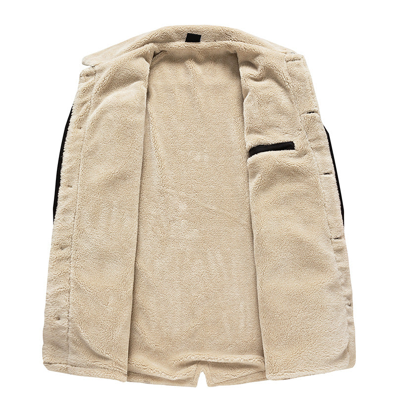 Men's Padded Denim Jacket with Sherpa Lining and Extended Outdoor Cut Chichicherry