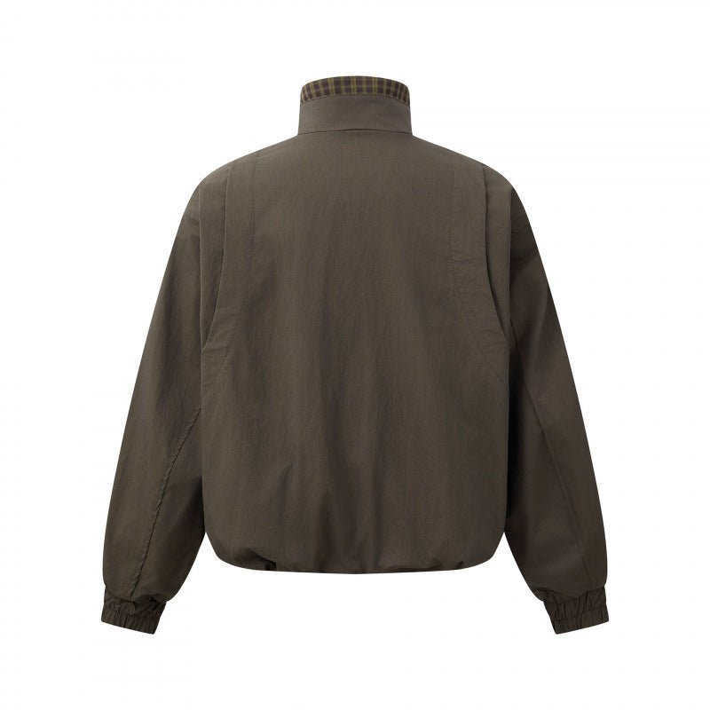 Men's short jacket with stand-up collar and decorative toggle fastenings Chichicherry