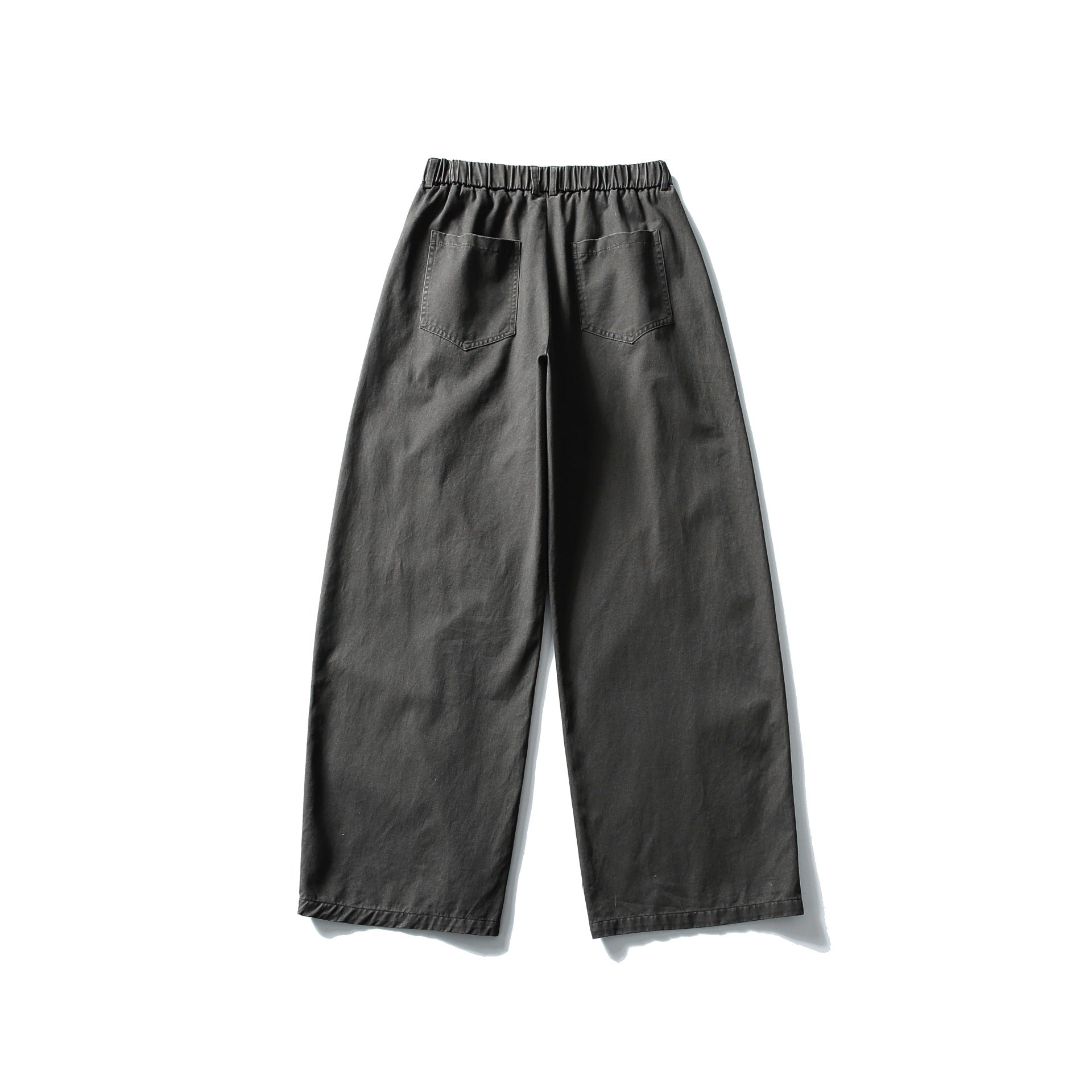 Women's Wide Cropped Pants with Elastic Waistband and Decorative Seam Detail