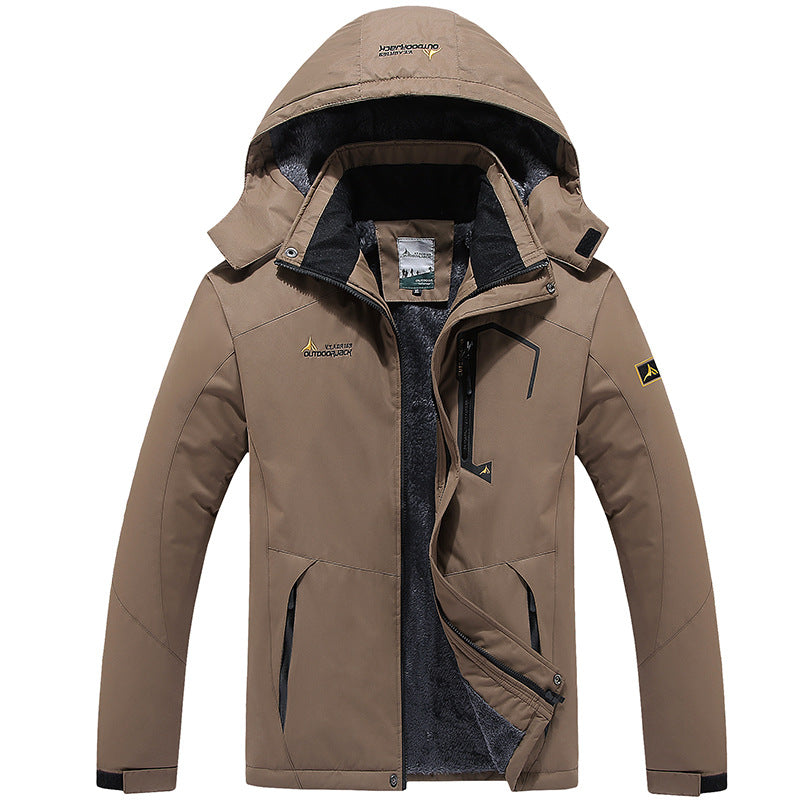 Men's water and windproof softshell outdoor jacket with teddy fleece lining and hood Chichicherry