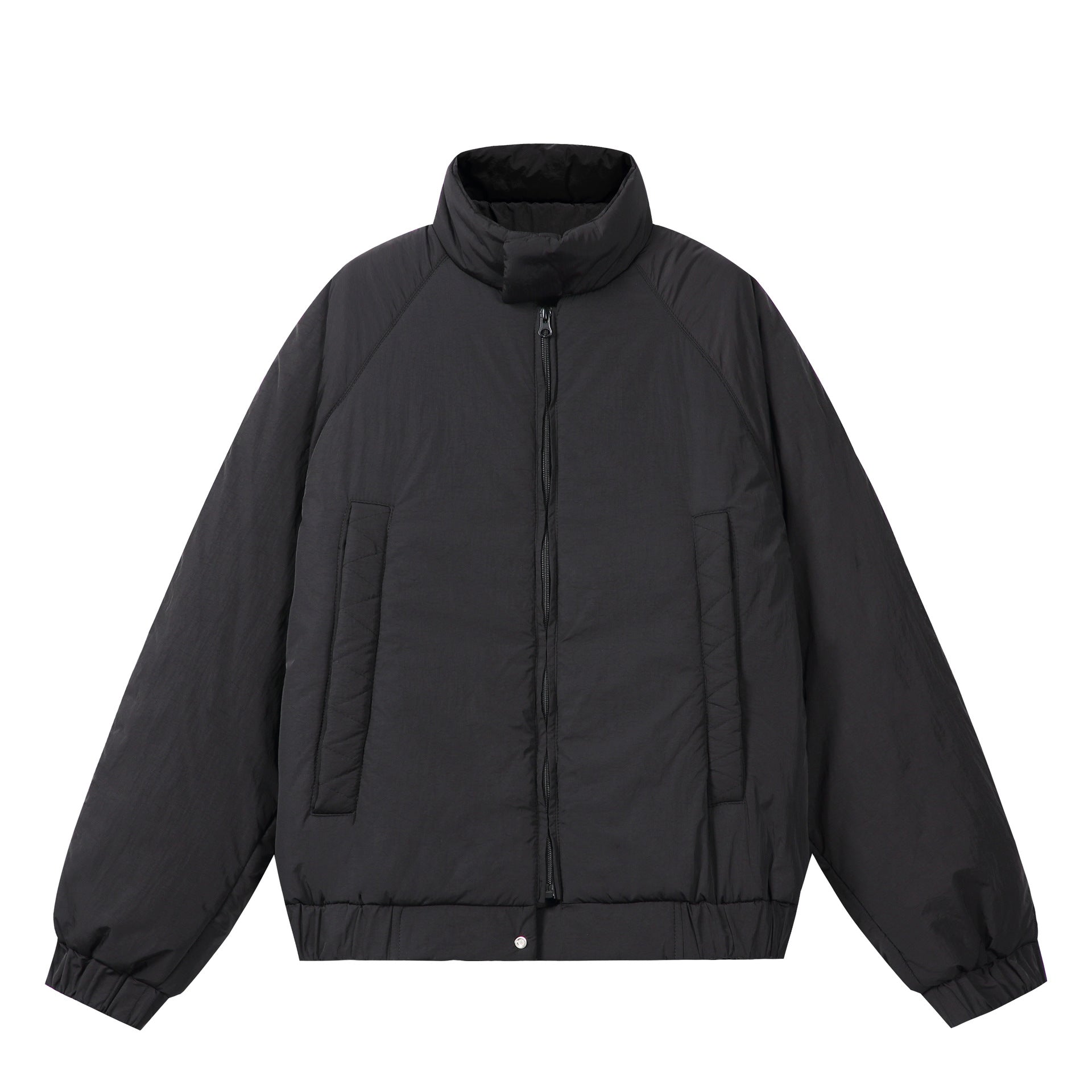 Unisex Boxy-padded Short Jacket with voluminous Funnel Collar Chichicherry