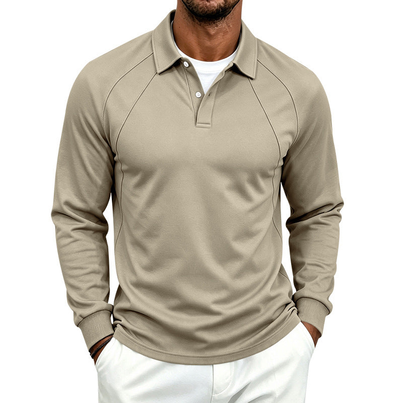 Men's polo sweatshirt with raglan sleeves, half-button placket, and ribbed cuffs Chichicherry