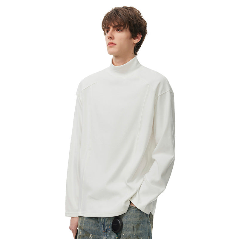 Men's Oversize Turtleneck Sweater made of soft cotton blend with raglan sleeves Chichicherry