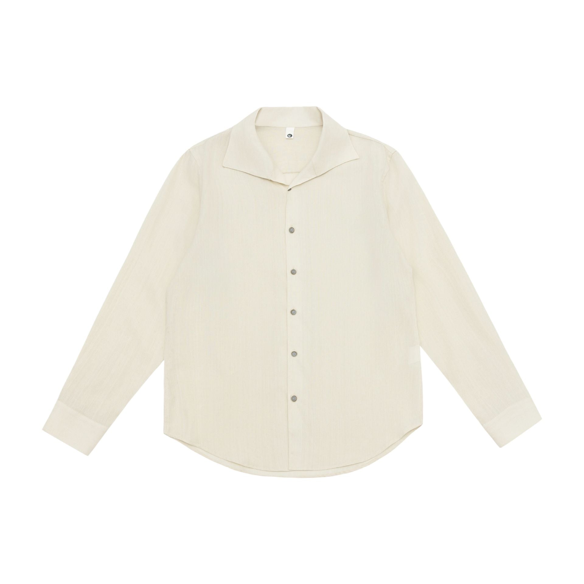 Men's Loose Shirt with Cuban Collar and Rounded Hem Chichicherry