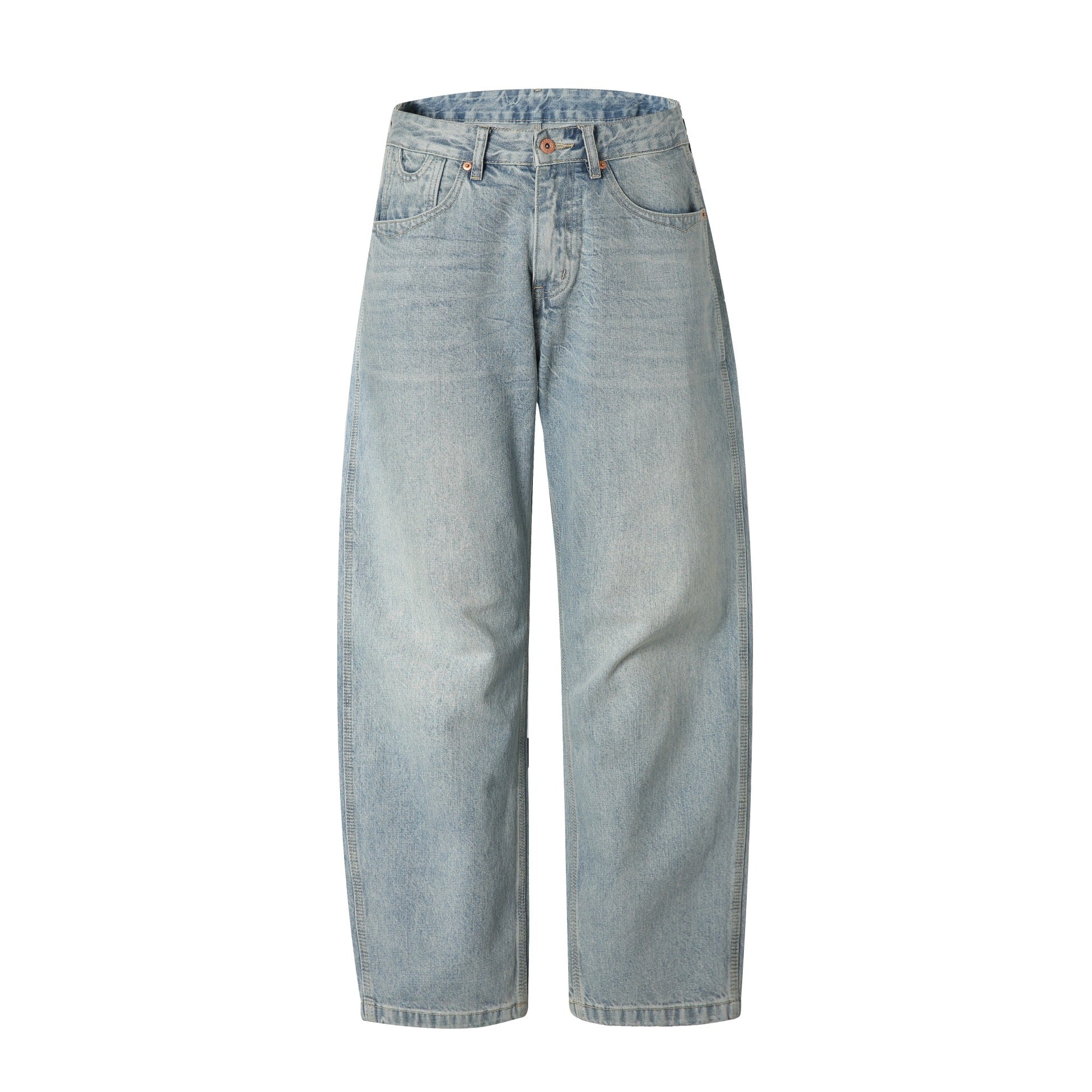 Women's Straight-Cut Jeans with High Waist and Relaxed Fit Made of Lightweight Denim Chichicherry
