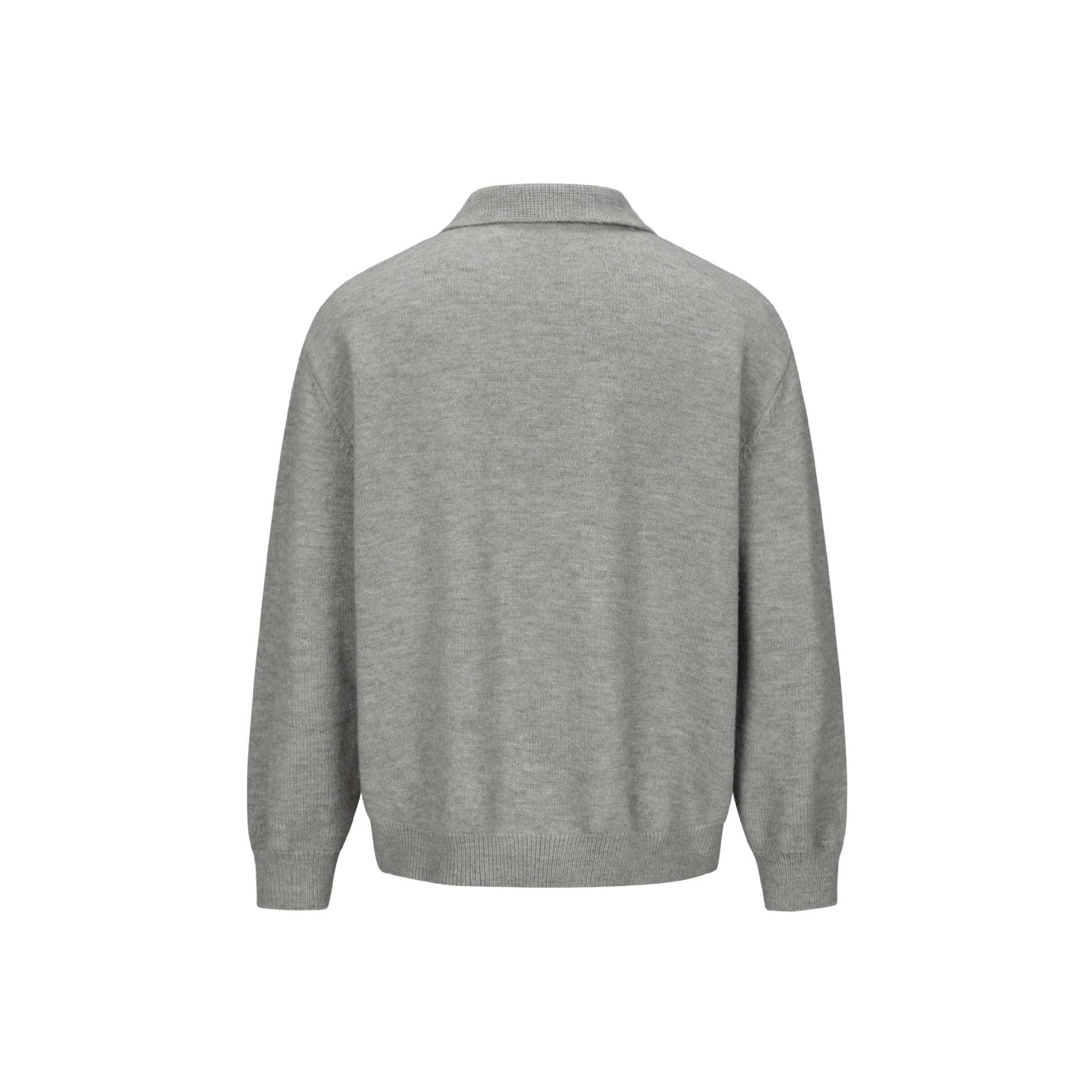 Men's knit cardigan with shirt collar, full button placket and ribbed hem Chichicherry