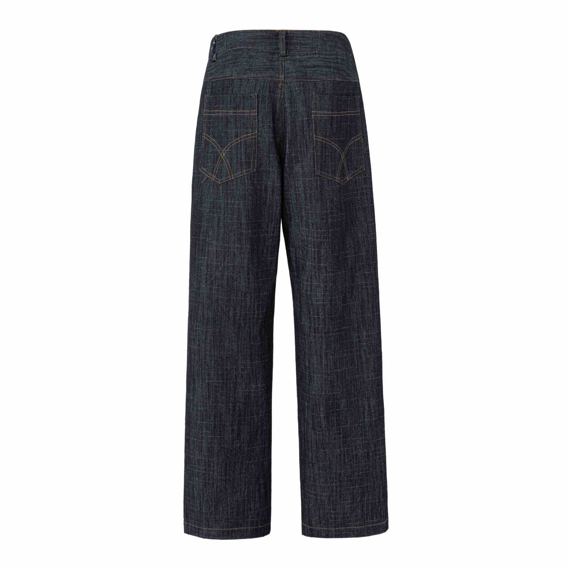 Women wide high-waisted jeans with prominent center seam Chichicherry