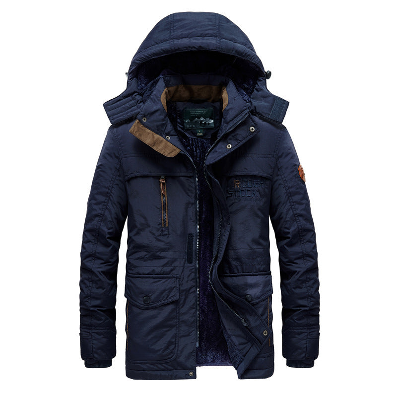 Men's thermal-lined field parka with faux fur inner lining and multifunctional pockets Chichicherry