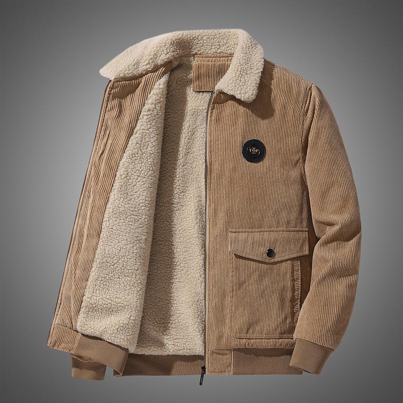 Men's cord jacket with teddy lining, Sherpa interior and patch pockets Chichicherry