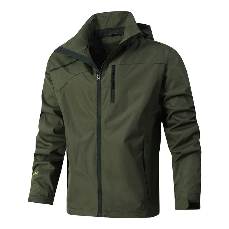 Men's Breathable Waterproof Softshell Jacket with Seam-Sealed Membrane and Packable Hood Chichicherry
