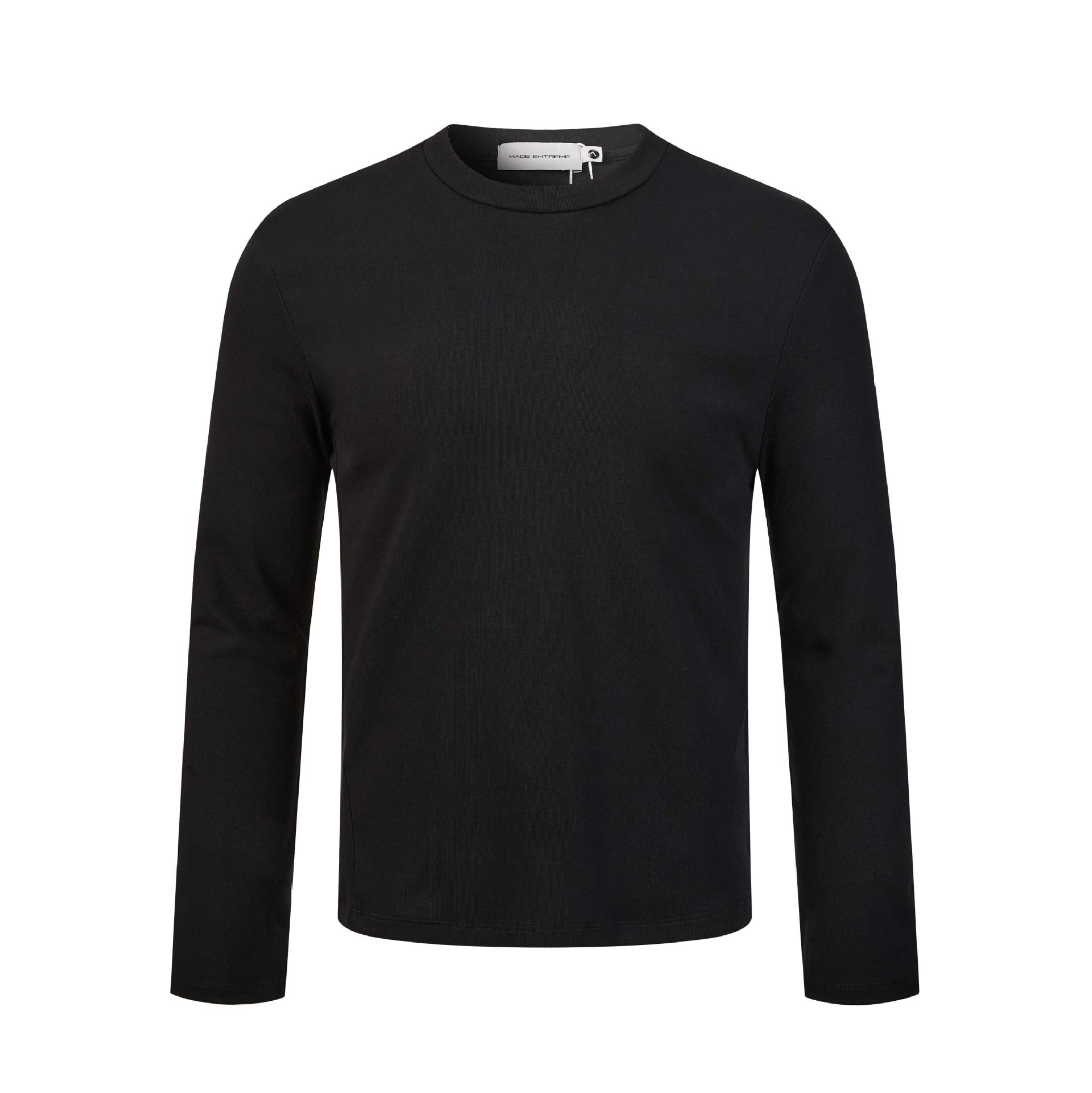 Unisex Fine Long Sleeve Basic Shirt with Round Neck and Slim Fit Chichicherry