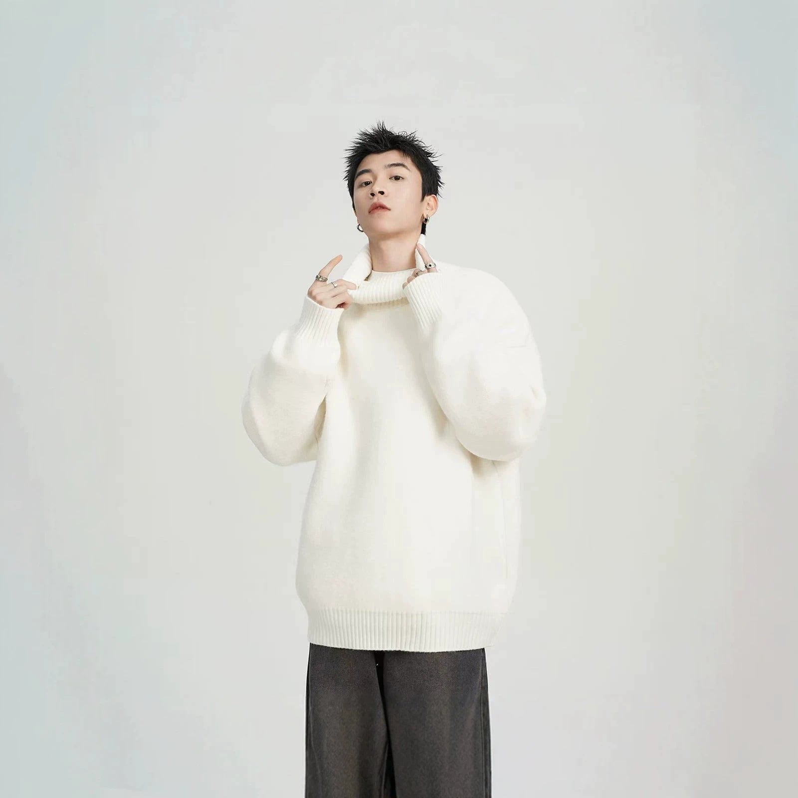 Unisex Oversized Turtleneck Sweater Chichicherry