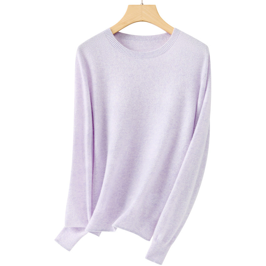 Women's fine round neck pullover made of ultra-light fine knit with ribbed cuffs Chichicherry
