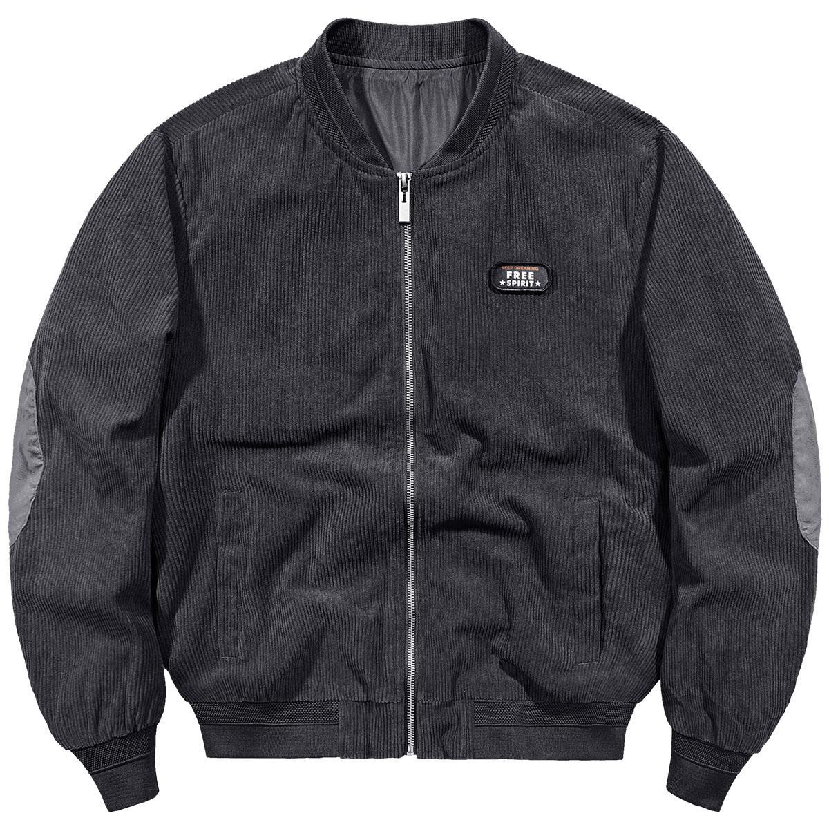 Men's cord jacket in bomber style made of fine corduroy with stand-up collar Chichicherry