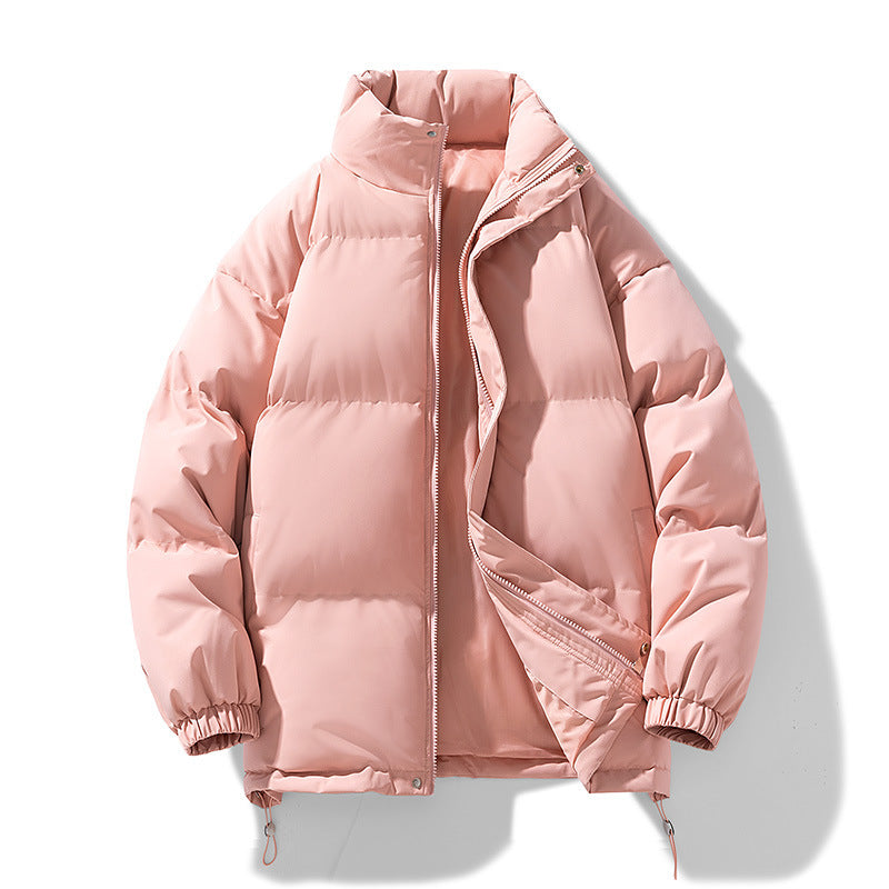 Women's Lightweight Down-Look Puffer Jacket with High Collar, Drawstring Hem, and Elastic Cuffs Chichicherry