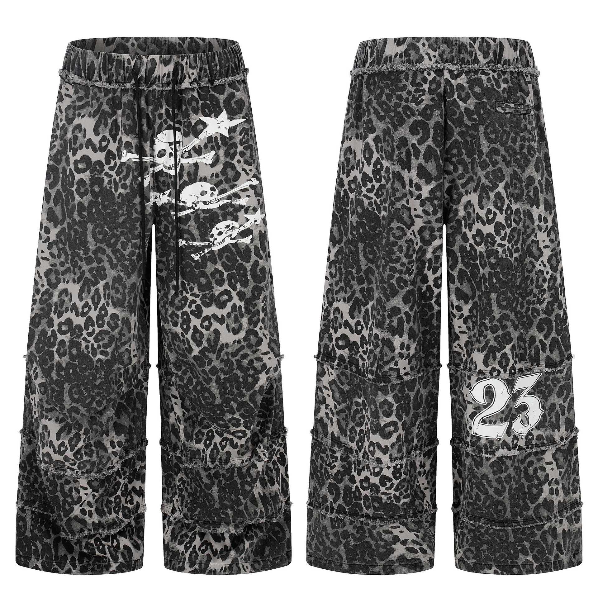 Ladies Wide Cargo Culotte Shorts with Fringed Steps and Skull Print Chichicherry