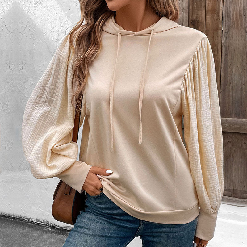 Women's hoodie with balloon sleeves and muslin insert Chichicherry