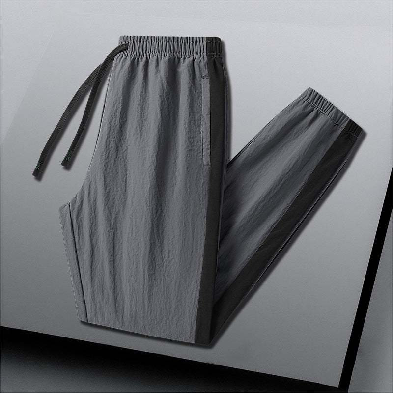Men's Lightweight Breathable Training Pants with Side Contrast Stripe Chichicherry