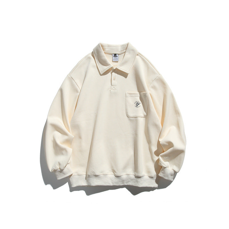 Unisex Relaxed-Fit Polo collar sweatshirt with chest pocket and fine ponte structure Chichicherry