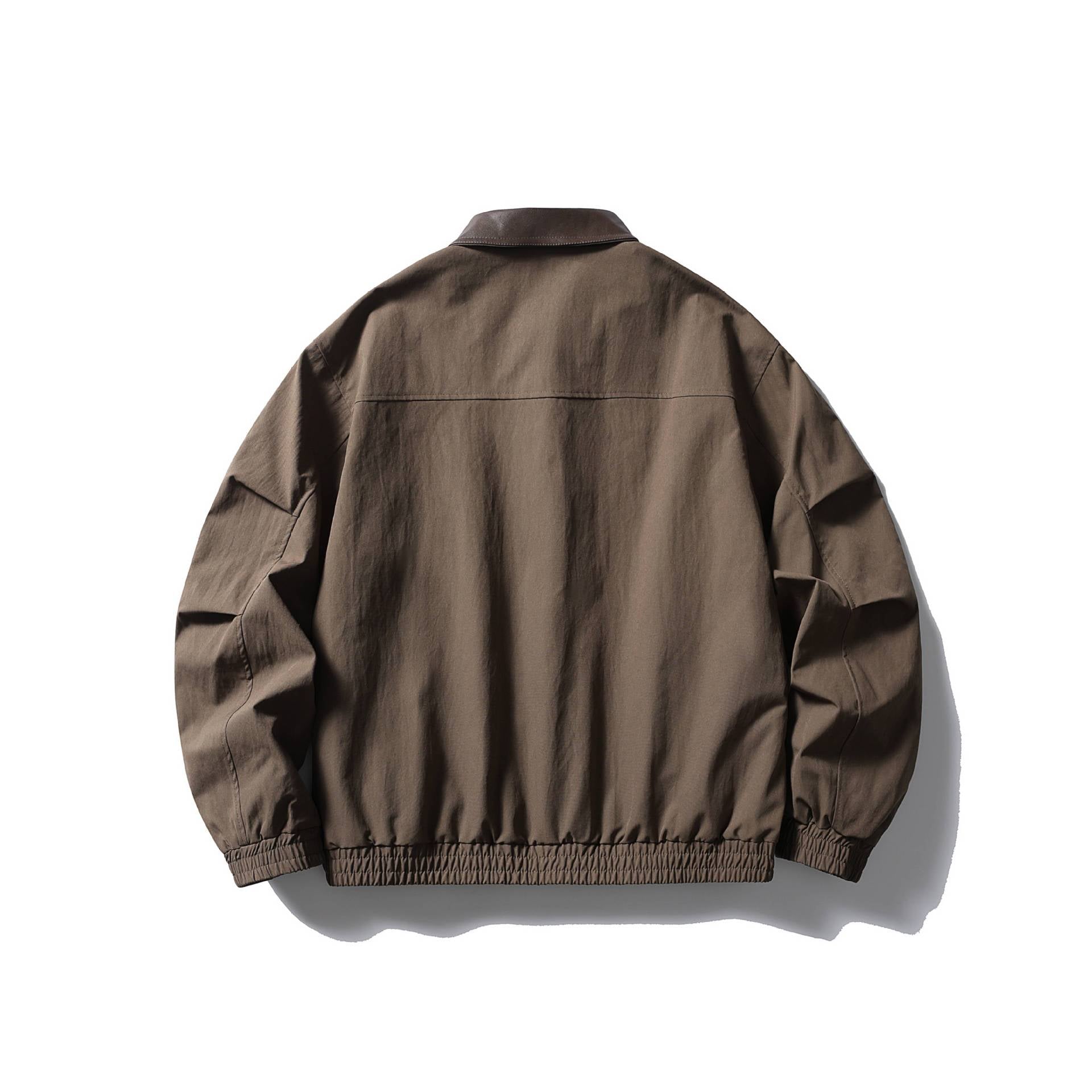 Men's transitional jacket with leather collar and elastic hem Chichicherry