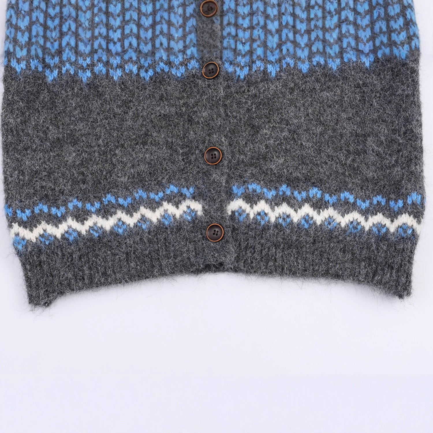 Women's knit cardigan with Norwegian pattern and high roll neck Chichicherry