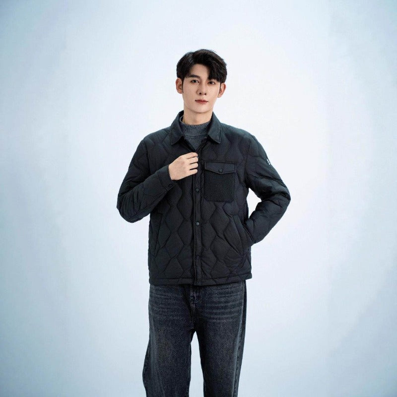 Men's quilted shirt jacket with lightweight thermal insulation Chichicherry